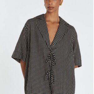 Dissh HUDSON TIE FRONT LINEN SHIRT